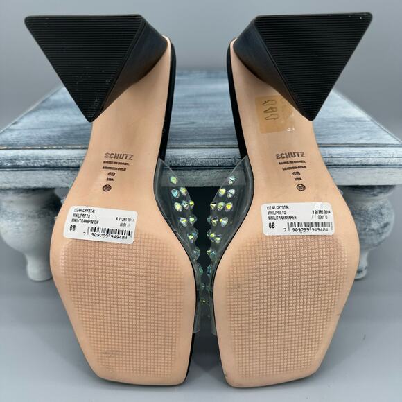 Schultz Women’s Lizah Crystal-Studded Block Heel Sandals Black Size 6B - Picture 9 of 11